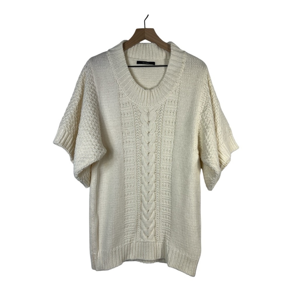 Sita Murt Sz Small Merino Wool Blend Oversized Chunky Knit Cable Sweater